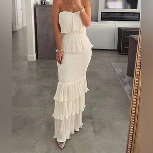 Ivory Casa Blanca Ruffle Dress